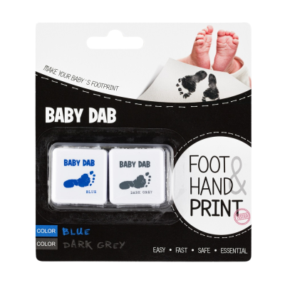 BABY DAB Barva na dětské otisky modrá, šedá 2 ks