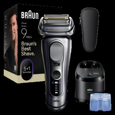 BRAUN Series 9 PRO+ Elektrický Holicí Strojek, Stanice SmartCare, 9667CC, Stříbrná