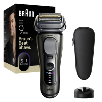 BRAUN Series 9 PRO+ Elektrický Holicí Strojek, Nabíjecí stojánek, 9615S, Tmavě šedá