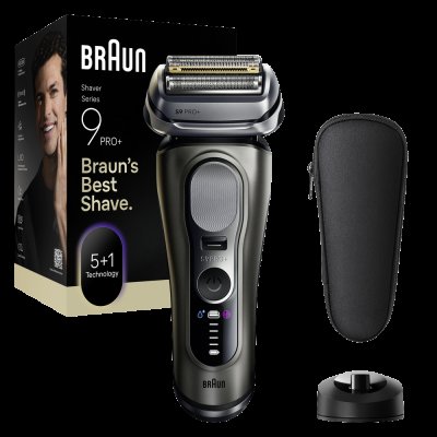 BRAUN Series 9 PRO+ Elektrický Holicí Strojek, Nabíjecí stojánek, 9615S, Tmavě šedá