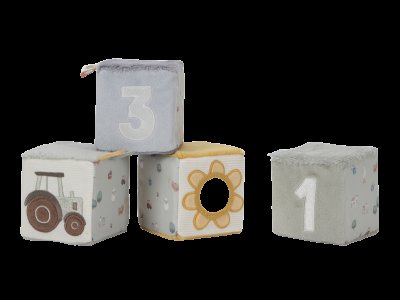 LITTLE DUTCH Sada plyšových kostek Farma