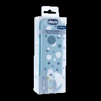 CHICCO Set zubní kartáček a pasta v pouzdře Always smiling - light blue, 6m+ CHICCO Set zubní kartáček a pasta v pouzdře Always smiling - light blue, 6m+