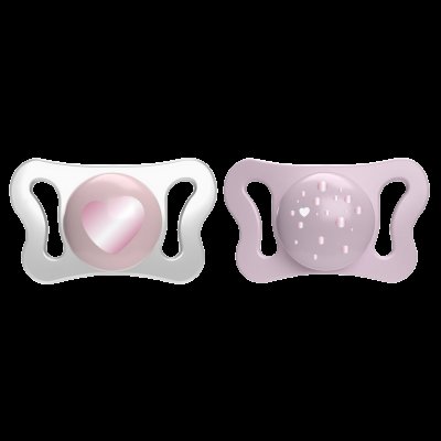 CHICCO Dudlík Physio Micro silikonový 0-2m holka 2 ks