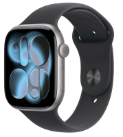 APPLE Watch 11 GPS + Cellular 46mm Space Grey Aluminium Case with Black Sport Band - M/L