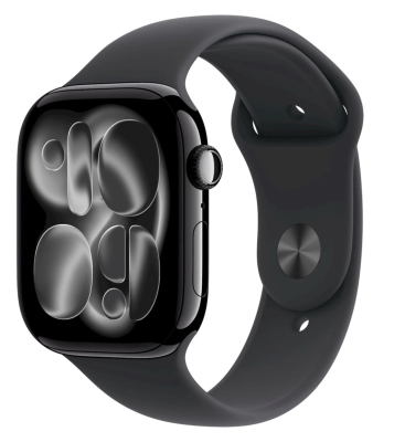 APPLE Apple Watch 11 GPS + Cellular 42mm Jet Black Aluminium Case with Black Sport Band - M/L APPLE Apple Watch 11 GPS + Cellular 42mm Jet Black Aluminium Case with Black Sport Band - M/L