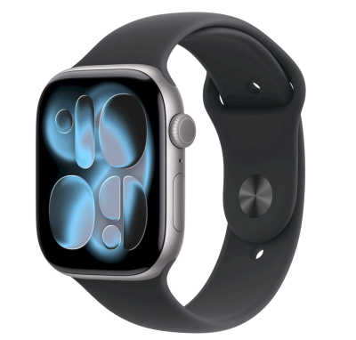 APPLE Apple Watch 11 GPS + Cellular 42mm Space Grey Aluminium Case with Black Sport Band - S/M