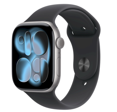 APPLE Apple Watch 11 GPS + Cellular 42mm Space Grey Aluminium Case with Black Sport Band - M/L APPLE Apple Watch 11 GPS + Cellular 42mm Space Grey Aluminium Case with Black Sport Band - M/L