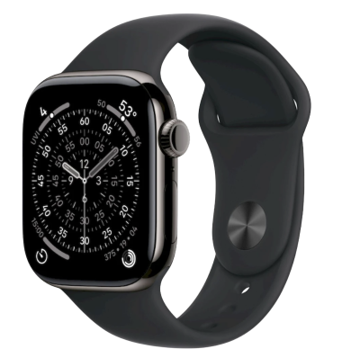 APPLE Apple Watch 11 GPS + Cellular 42mm Slate Titanium Case with Black Sport Band - S/M