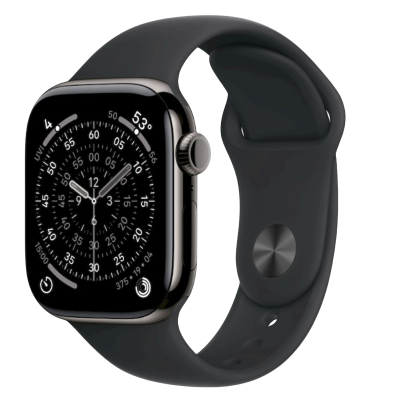 APPLE Apple Watch 11 GPS + Cellular 42mm Slate Titanium Case with Black Sport Band - S/M
