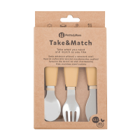 PETITE&MARS Sada příborů s nerezové oceli Take&Match Intense Ochre 12m+