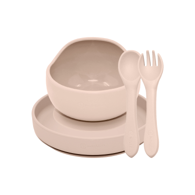 PETITE&MARS Set jídelní silikonový TAKE&MATCH Desert Sand 6m+ 3 ks