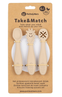 PETITE&MARS Set 3 ks silikonových tréninkových lžiček Take&Match Desert Sand 6m+ 3 ks
