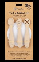 PETITE&MARS Set 3 ks silikonových tréninkových lžiček Take&Match Desert Sand 6m+ 3 ks