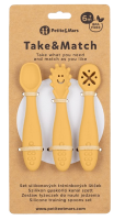 PETITE&MARS Set 3 ks silikonových tréninkových lžiček Take&Match Intense Ochre 6m+ 3 ks