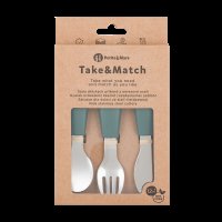 PETITE&MARS Sada příborů s nerezové oceli Take&Match Misty Green 12m+