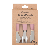 PETITE&MARS Sada příborů s nerezové oceli Take&Match Dusty Rose 12m+