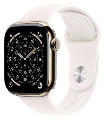APPLE Watch 11 GPS + Cellular 42mm zlatý titan - světle ruměný sportovní řemínek - S/M APPLE Watch 11 GPS + Cellular 42mm zlatý titan - světle ruměný sportovní řemínek - S/M