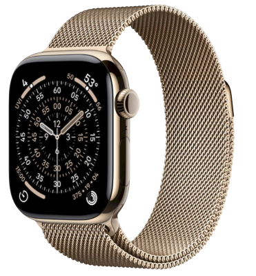 APPLE Watch 11 GPS + Cellular 42mm zlatý titan - zlatý milánský tah