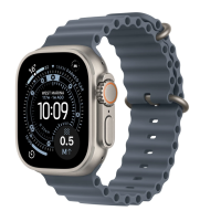 APPLE Watch Ultra 3 GPS + Cellular 49mm přírodní titan - ocelově modrý oceánský řemínek APPLE Watch Ultra 3 GPS + Cellular 49mm přírodní titan - ocelově modrý oceánský řemínek