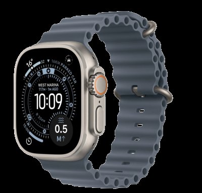 APPLE Watch Ultra 3 GPS + Cellular 49mm přírodní titan - ocelově modrý oceánský řemínek