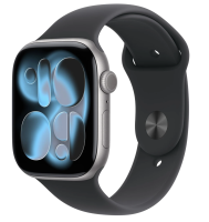 APPLE Watch 11 GPS 46mm Space Grey Aluminium Case with Black Sport Band - M/L