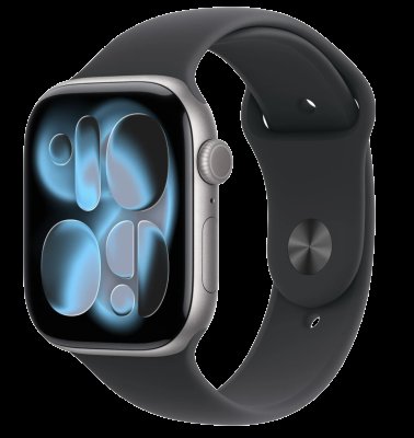 APPLE Watch 11 GPS 46mm Space Grey Aluminium Case with Black Sport Band - M/L