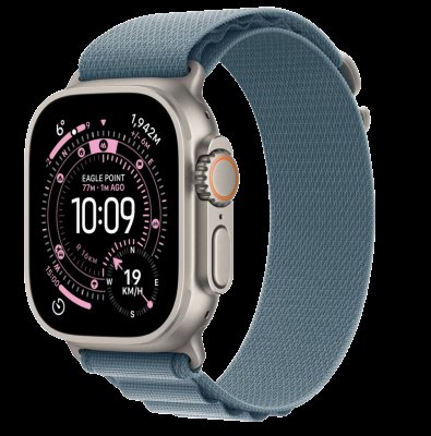 APPLE Watch Ultra 3 GPS + Cellular 49mm přírodní titan - světle modrý alpský tah - M