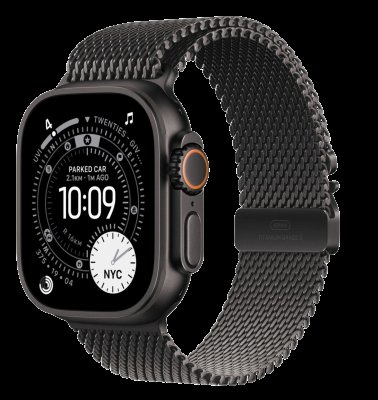 APPLE Watch Ultra 3 GPS + Cellular 49mm černý titan - černý titanový milánský tah - M