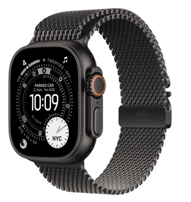 APPLE Watch Ultra 3 GPS + Cellular 49mm černý titan - černý titanový milánský tah - L APPLE Watch Ultra 3 GPS + Cellular 49mm černý titan - černý titanový milánský tah - L