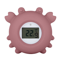 PETITE&MARS Teploměr silikonový digitální do vody Crab Caleb Dusty Rose 0m+