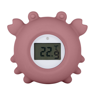PETITE&MARS Teploměr silikonový digitální do vody Crab Caleb Dusty Rose 0m+