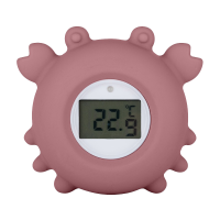 PETITE&MARS Teploměr silikonový digitální do vody Crab Caleb Dusty Rose 0m+