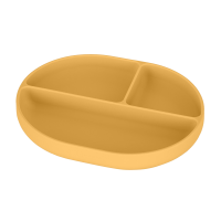 PETITE&MARS Talířek silikonový dělící oválný Take&Match Intense Ochre 6m+