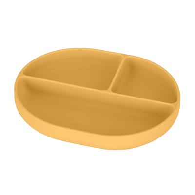 PETITE&MARS Talířek silikonový dělící oválný Take&Match Intense Ochre 6m+