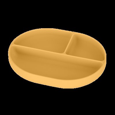 PETITE&MARS Talířek silikonový dělící oválný Take&Match Intense Ochre 6m+