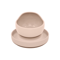 PETITE&MARS Set jídelní silikonový TAKE&MATCH talíř + miska Desert Sand 6m+ 2 ks