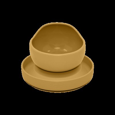 PETITE&MARS Set jídelní silikonový TAKE&MATCH talíř + miska Intense Ochre 6m+ 2 ks