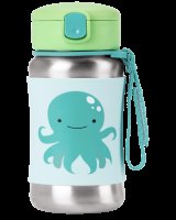 SKIP HOP Spark Style Láhev s brčkem na vodu nerez Chobotnice 12m+ 350 ml