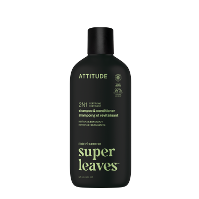 ATTITUDE Pánský posilující šampon a kondicionér 2v1 Super leaves Matcha a Bergamot 415 ml