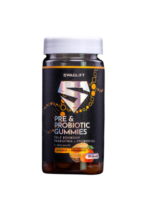 SWAGLIFT PRE & PROBIOTIC GUMMIES s příchutí ananasu a pomeranče 60 ks