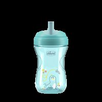 CHICCO Hrneček Advanced se slámkovým náústkem teal, 12m+ 266 ml CHICCO Hrneček Advanced se slámkovým náústkem teal, 12m+ 266 ml