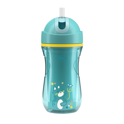 CHICCO Hrneček Sport se slámkou teal, 14m+ 266 ml