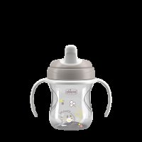 CHICCO Hrneček Training s držadly grey, 6m+ 200 ml CHICCO Hrneček Training s držadly grey, 6m+ 200 ml