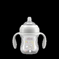 CHICCO Hrneček Transition učicí s držadly grey, 4m+ 200 ml CHICCO Hrneček Transition učicí s držadly grey, 4m+ 200 ml