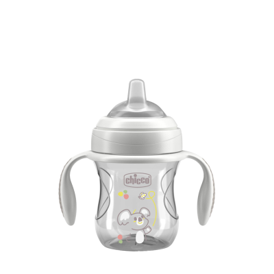 CHICCO Hrneček Transition učicí s držadly grey, 4m+ 200 ml
