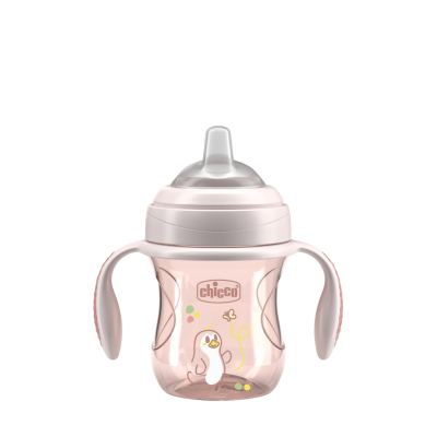 CHICCO Hrneček Transition učicí s držadly pink, 4m+ 200 ml