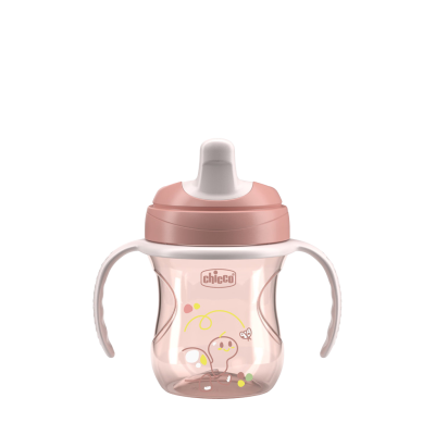 CHICCO Hrneček Training s držadly pink, 6m+ 200 ml