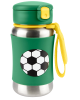 SKIP HOP Spark Style Láhev s brčkem na vodu nerez Fotbal 12m+, 350 ml