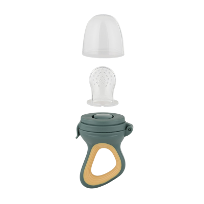 PETITE&MARS Dudlík silikonový na krmení Fruzi Green&Ochre 6m+