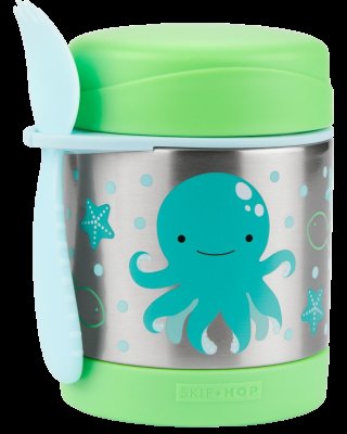 SKIP HOP Zoo Termoska na jídlo se lžičko/vidličkou Chobotnice, 3+ 325 ml